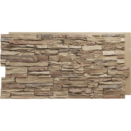 Ekena Millwork 45 3/4"W x 24 1/2"H x 1 1/4"D Canyon Ridge Stacked Stone, StoneWall Faux Stone Siding Panel, Colfax PNU24X48CNCO